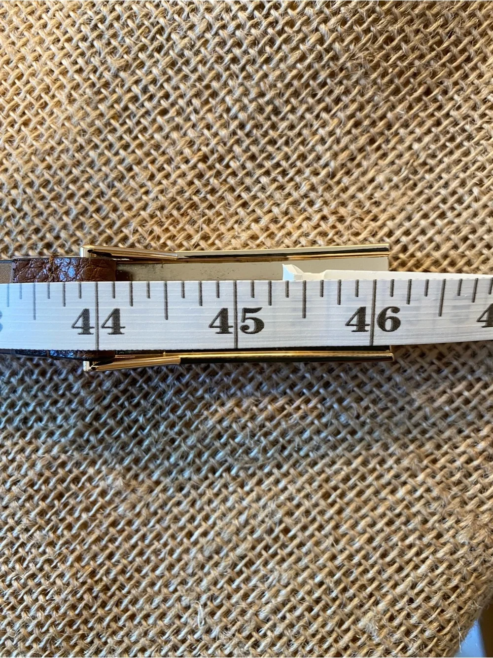 Michael Kors Brown Leather Belt with Gold Plaque